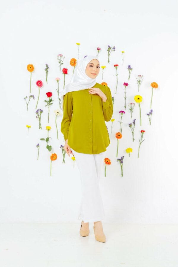 Clara Puff Top (Lime Green)