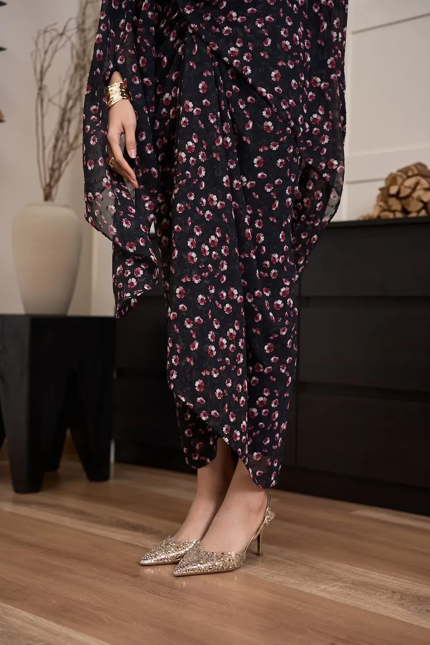 Bidadari Kaftan (Deep Navy) - Image 4