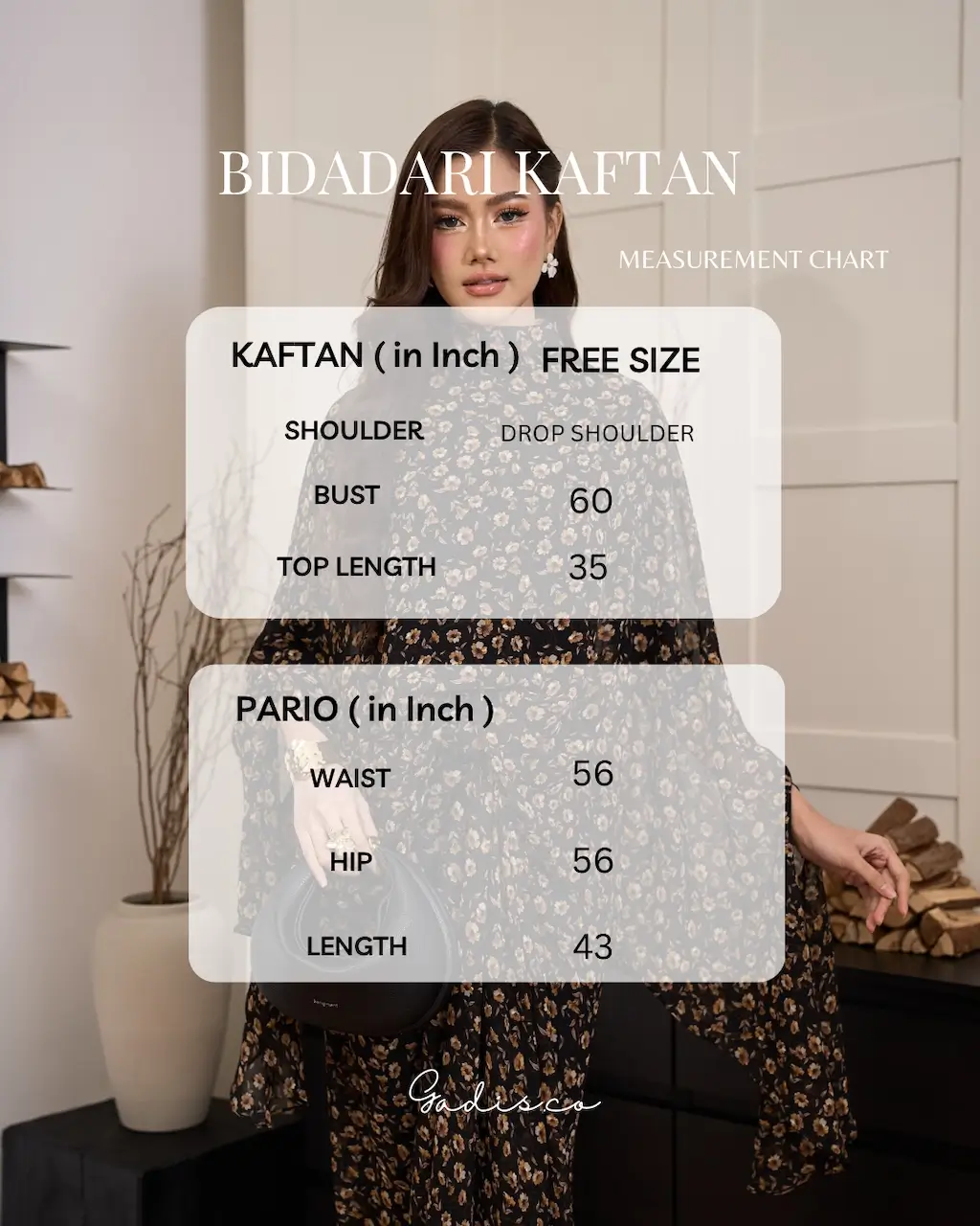 Bidadari Kaftan (Deep Navy) - Image 6