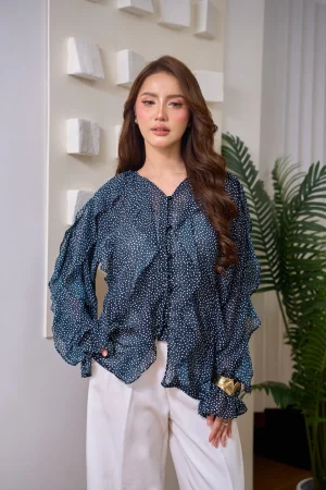 Melisa Polka Navy Blue