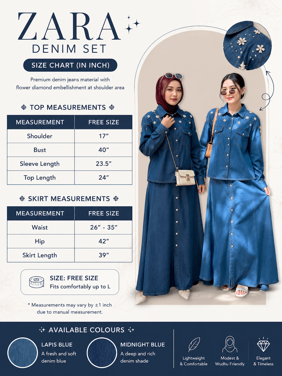Zara Denim Set (Lapis Blue) - Image 6
